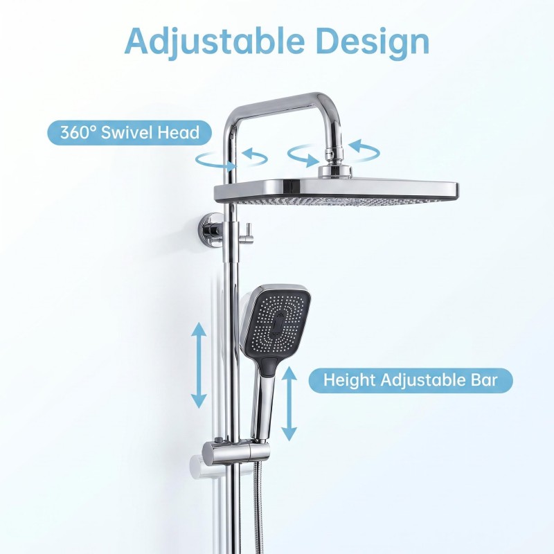 Exposed Brass Thermostatic Shower Set